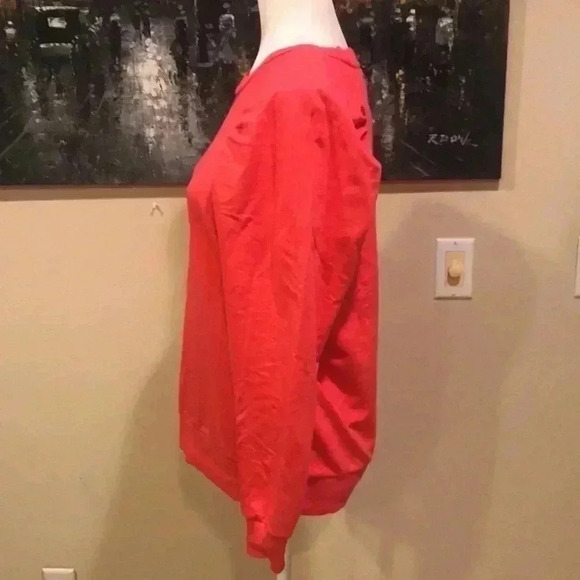 NWT Michael Michael Kors Geranium Basic Puffed Sleeve Gathered Shoulder Top-S - Picture 4 of 7